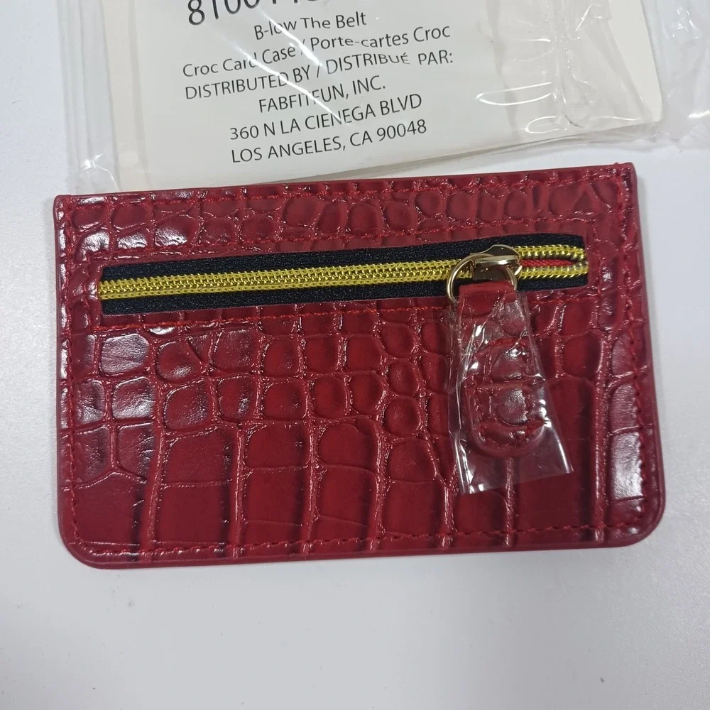B-Low The Belt Croc Card Case Red Zipper On One Side‎